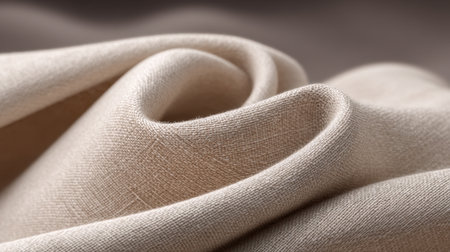This image showcases the soft textures of a beige fabric, perfect for designers and creatives seeking elegant backgrounds for fashion and home decor projects.の素材