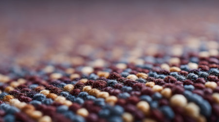 A mesmerizing close-up of textured fabric featuring colorful threads in warm tones, perfect for inspiring interior design and cozy home decor ideas.の素材