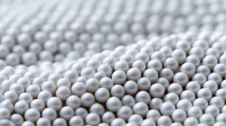 A mesmerizing close-up of textured white bubbles creates an abstract surface, perfect for backgrounds and design elements in various creative projects.の素材