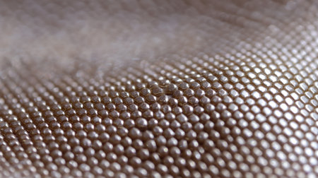 Discover a captivating close-up of a hexagonal textured surface that shimmer with light, perfect for use in modern design projects, backgrounds, or artistic displays.の素材