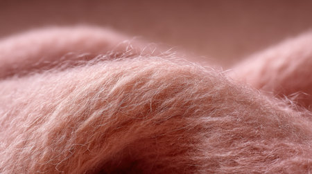 Close-up of light pink fiber texture that showcases a soft and fluffy appearance, perfect for evoking warmth and comfort in various design projects and textiles.の素材