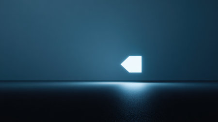 A captivating minimalist abstract image showcasing a bright light source emerging from a geometric shape in a dark and modern interior. Ideal for design applications.の素材