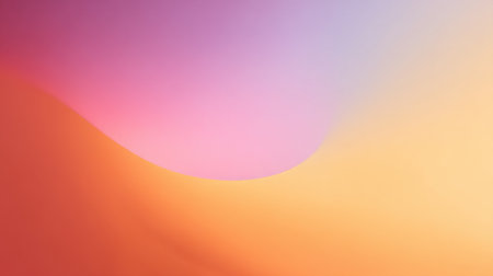 Vibrant abstract background featuring soft gradients and gentle curves transitioning from warm orange to calming purple, perfect for digital art and design projects.の素材