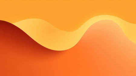 This image features flowing abstract waves in warm shades of orange and yellow, creating a soft and inviting background perfect for design or artistic projects.の素材