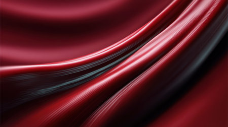 Beautifully flowing red fabric showcases a smooth sheen that brings elegance and warmth, perfect for design projects, branding, and luxury themes.の素材