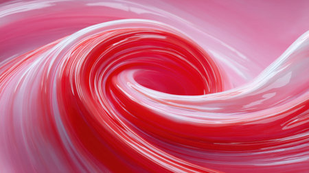 A mesmerizing swirl of red and white fluid creates an abstract background. This smooth and vibrant image is perfect for modern designs and captivating artworks.の素材