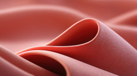 This image showcases a smooth coral fabric with soft curves and textures, perfect for fashion design or home decor projects, offering a touch of elegance and warmth.の素材