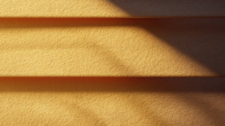 A close-up view of a textured yellow wall featuring shadows cast by natural light. This vibrant backdrop adds warmth and interest, ideal for various design projects.の素材