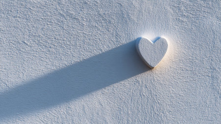 A captivating heart shape casts a delicate shadow against a textured blue wall, evoking feelings of love and serenity in a modern and minimalist setting.の素材