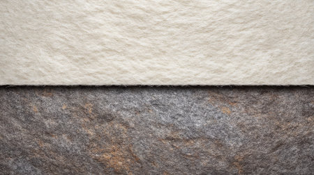 Close-up view of textured felt surfaces in white and gray tones, perfect for artistic projects, home decor, and various creative applications in design and crafting.の素材