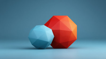 This image features two geometric shapes in striking colors, ideal for modern art and design projects. The clear background enhances their vibrant appeal.の素材