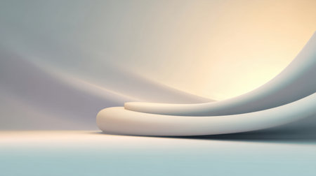 A tranquil abstract landscape featuring smooth curves and soft light that evokes a sense of peace and serenity, ideal for modern design and artistic projects.の素材
