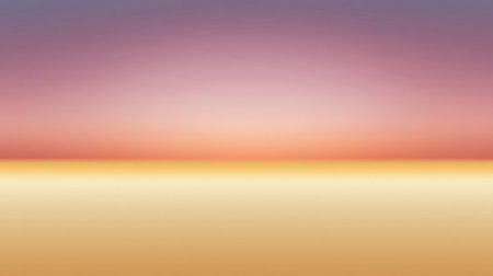 A tranquil blend of soft pink and golden hues creates a serene sunset gradient over a horizon, evoking feelings of calmness and reflection in nature's beauty.の素材