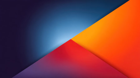This image showcases an abstract geometric design featuring vibrant blocks of red, orange, blue, and purple. Ideal for creative projects needing modern aesthetics.の素材