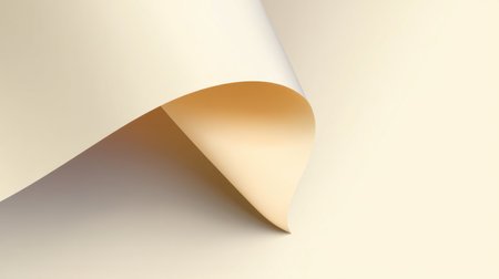 This image features a soft curved paper background with subtle texture in warm beige hues, perfect for a variety of design elements and creative projects.の素材