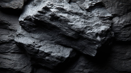 This image showcases the dark texture of natural rock, presenting rugged features and intricate patterns that evoke a sense of depth and earthiness in its composition.の素材