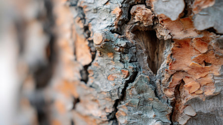 Discover the intricate details of weathered tree bark, showcasing unique textures, cracks, and colors that highlight the beauty of nature's designs.の素材
