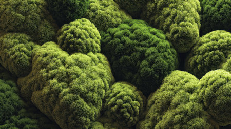 Explore a vibrant, close-up view of lush green foliage and dense mosses, perfect for adding natural texture to projects or enhancing nature-themed designs.の素材