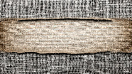 This image showcases a textured canvas background featuring a torn edge. Ideal for adding a rustic touch to various craft, design, or branding projects.の素材