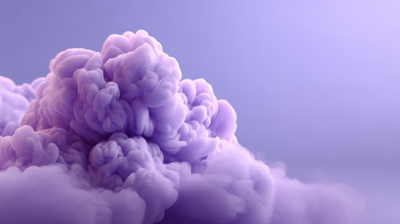 Discover a mesmerizing soft purple smoke cloud, creating a dreamy atmosphere perfect for artistic designs and creative projects. Ideal for backgrounds and inspiration.の素材