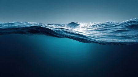 This captivating image showcases the tranquil surface of the ocean, highlighting gentle waves and stunning light reflections, evoking a sense of peace and calm.の素材