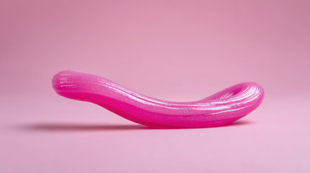 This image features a smooth and glossy pink slime resting on a matching pink background. It captures the essence of playfulness and creativity, perfect for artistic projects.の素材