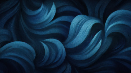 This artful abstract piece features flowing blue waves and deep ocean shades, perfect as a serene backdrop for design projects, evoking tranquility and elegance.の素材