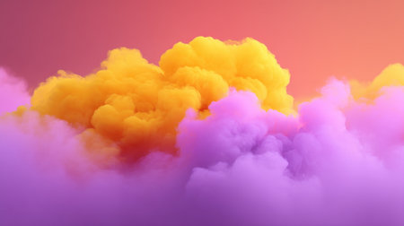 A stunning image of colorful clouds in soft pastel shades of yellow, pink, and purple, creating an ethereal atmosphere. Perfect for artistic and dreamy projects.の素材