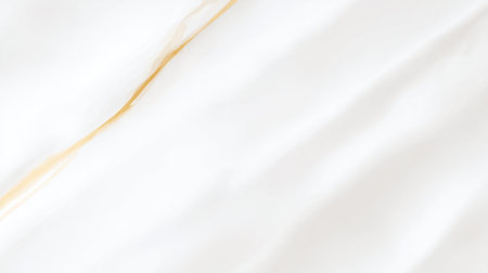 This image features a smooth white fabric adorned with a subtle gold vein, perfect for use in backgrounds, fashion, or luxury design projects.の素材