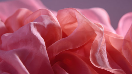 This high-quality image showcases delicate pink fabric with soft, flowing layers. Ideal for textile design, fashion applications, or elegant backgrounds that exude warmth.の素材