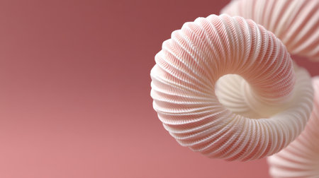 This stunning image showcases an elegant white object twisting gracefully against a soft pink background, perfect for modern design projects and creative inspiration.の素材