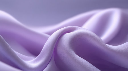 A close-up view of soft purple fabric exhibiting smooth textures and gentle waves creates an elegant, serene background perfect for fashion and design projects.の素材
