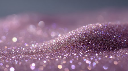 A stunning closeup of a glittering purple surface, capturing the enchanting sparkle and soft focus effect, perfect for art projects, backgrounds, or decorations.の素材