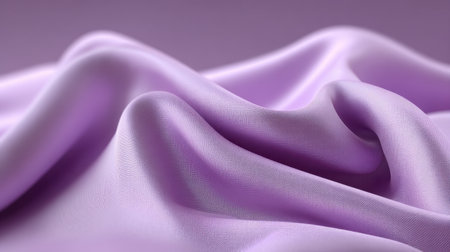 A close-up image of soft purple fabric featuring elegant waves and delicate textures, ideal for fashion design and creative background use in diverse projects.の素材