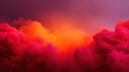 Experience a stunning display of vibrant pink and orange clouds in a dreamlike sky, creating an abstract atmosphere of beauty and creativity. Perfect for artistic projects.の素材