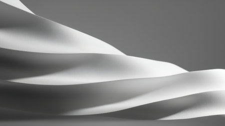 This image features elegant white fabric draping with smooth curves and soft shadows, perfect for artistic projects that require a minimalist and contemporary touch.の素材