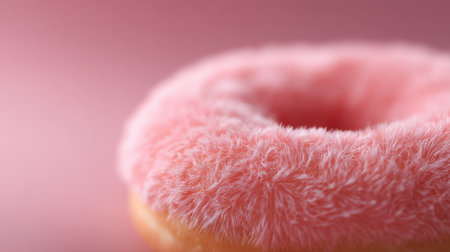 A closeup of a soft, fluffy pink texture on a round shape, ideal for artistic and whimsical projects. This image captures a sweet and playful vibe.の素材