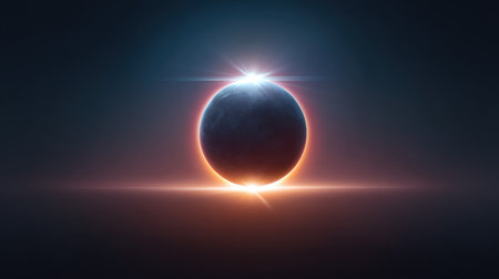 A stunning cosmic scene featuring a planet enveloped in a luminous halo, radiating light against a dark backdrop, capturing the essence of celestial beauty and wonder.の素材