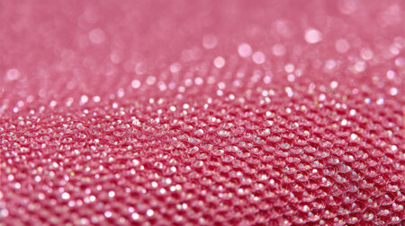 A stunning close-up of pink fabric featuring textured surfaces and sparkling details, perfect for design and fashion projects, showcasing elegance and creativity.の素材