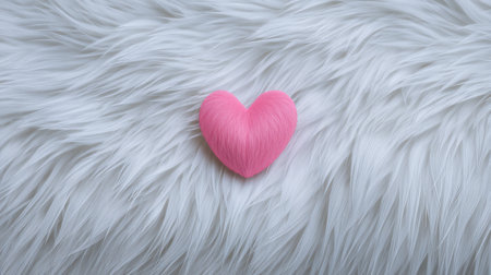 This delightful soft pink heart rests on a fluffy white background, perfect for conveying love and warmth in various creative projects or romantic themes.の素材