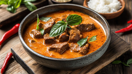 Gaeng daeng red curry with beef and coconut milkの素材