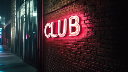 Neon sign with the word "CLUBの素材