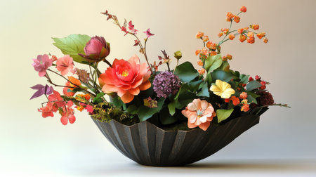 Japanese culture such as ikebana flower arranging and origamiの素材