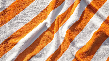 Orange and white striped beach towel -の素材