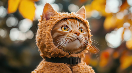 A person wearing a cat costume, wearing a cat collar.の素材