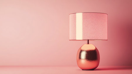 A pink gold lamp with a shimmering metallic baseの素材