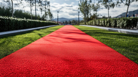 A red carpet rolled out for a special eventの素材