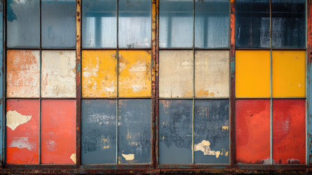 Abstract patterns in factory windowsの素材