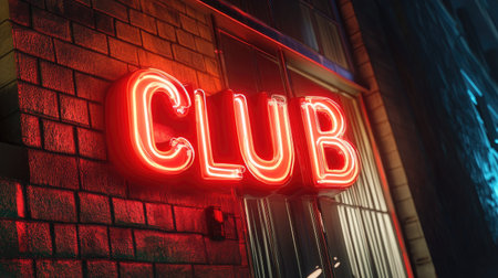 Neon sign with the word "CLUBの素材