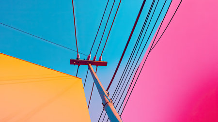Abstract shapes formed by telephone wiresの素材